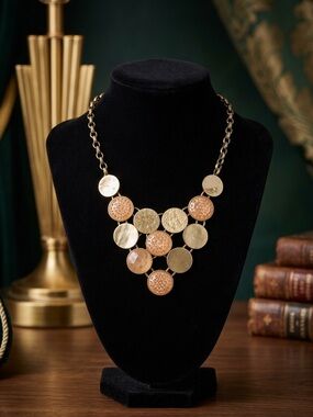 Touchstone Crystal by Swarovski Champagne Bib Statement Necklace